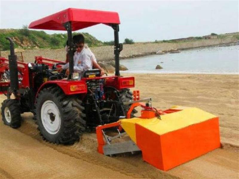 Máy cào sàng rác bãi biển mini sử dụng máy kéo
