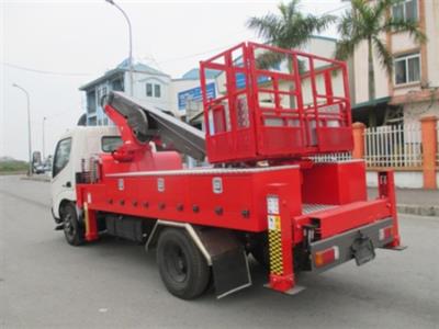 Xe thang nâng người làm việc trên cao 18 mét Hino XZU650 cẩu thủy lực Atom180 VL