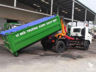 Xe chở rác thùng rời Hooklift 9 khối Hino