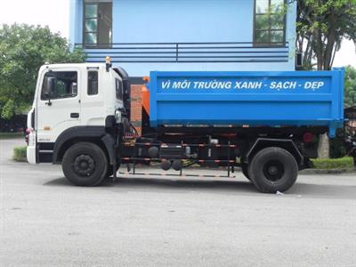 Xe chở rác thùng rời Hooklift Hyundai 9 khối