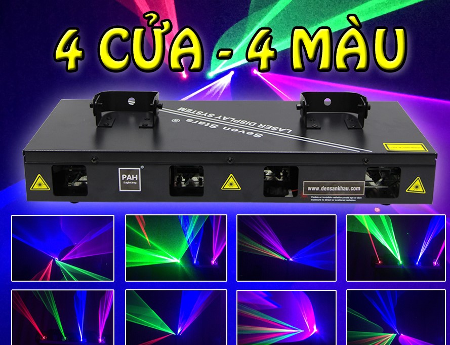 Đèn laser 4 cửa 4 màu 