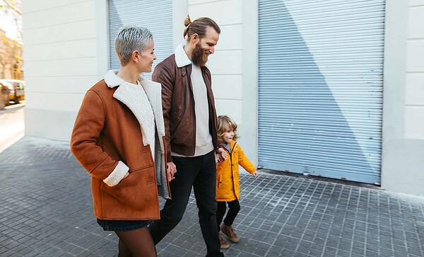 family walking