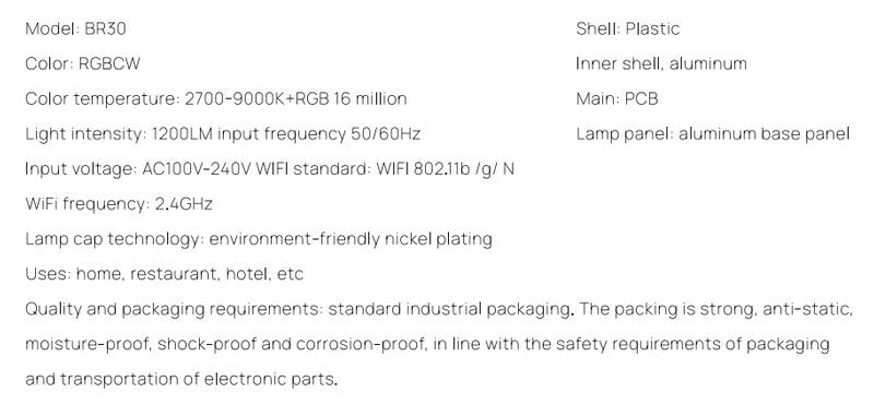 BR30 Smart bulb RGBCW 9W 1