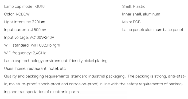 GU10 Smart light RGBCW 3.5W 1