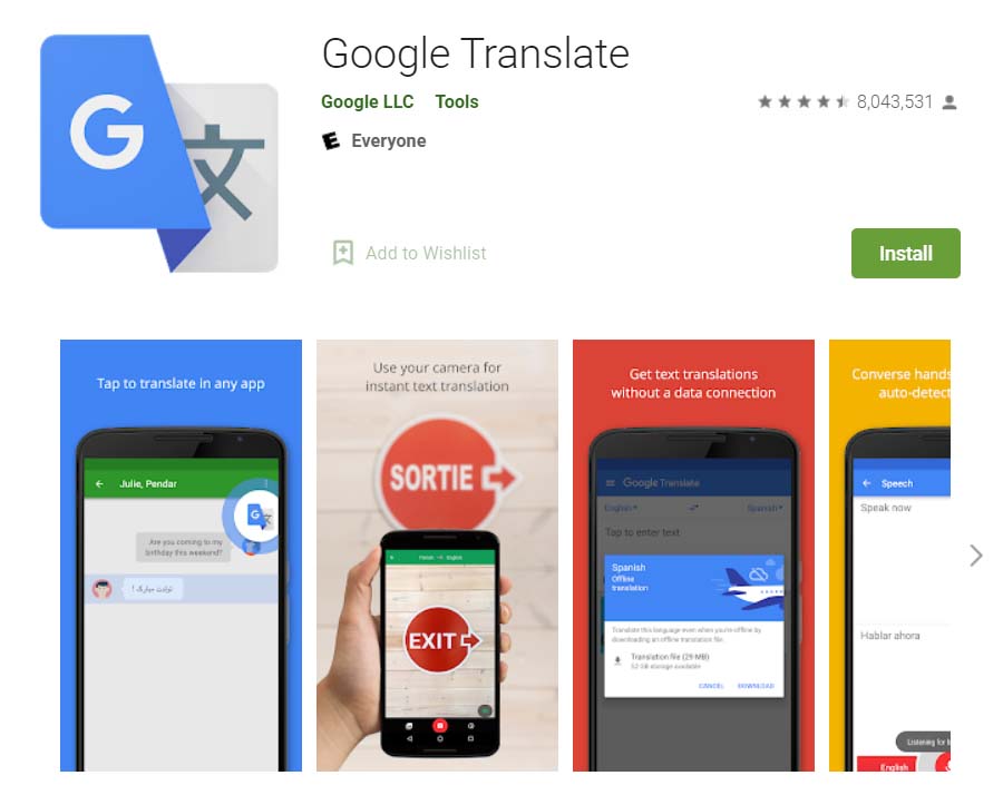 Google Translate là ứng dịch dịch tiếng Anh bằng camera phổ biến nhất