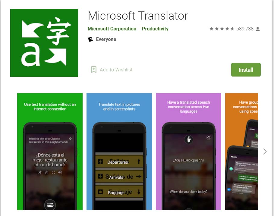 App dịch tiếng Trung Online Microsoft Translator